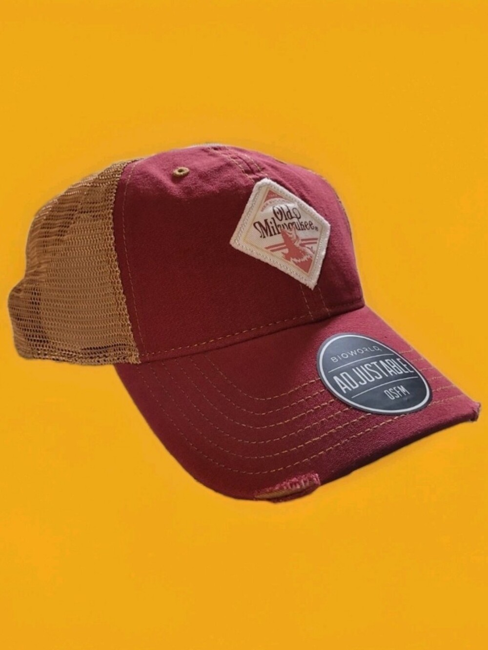 Old Milwaukees Best Beer Logo Red & Gold Snapback Trucker Hat Cap